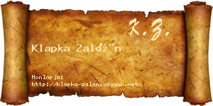 Klapka Zalán névjegykártya